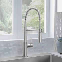 Catris Semi-Pro Pull-Down Dual-Spray Kitchen Faucet (PVD Steel)