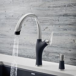 Artona Pull-Down Dual-Spray Kitchen Faucet - PVD Steel/Anthracite, 442031