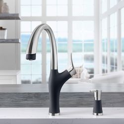 Artona Pull-Down Dual-Spray Kitchen Faucet - PVD Steel/Anthracite, 442031