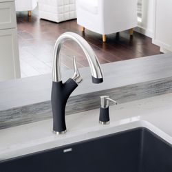 Artona Pull-Down Dual-Spray Kitchen Faucet - PVD Steel/Anthracite, 442031