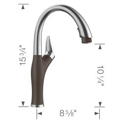 Artona Pull-Down Dual-Spray Kitchen Faucet - PVD Steel/Café, 442032