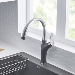 Artona Pull-Down Dual-Spray Kitchen Faucet - PVD Steel/Cinder, 442033