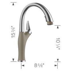 Artona Pull-Down Dual-Spray Kitchen Faucet - PVD Steel/Truffle, 442035