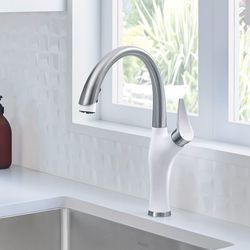 Artona Pull-Down Dual-Spray Kitchen Faucet (PVD Steel White)