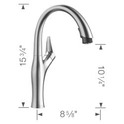 Artona Pull-Down Dual-Spray Kitchen Faucet - PVD Steel, 442037