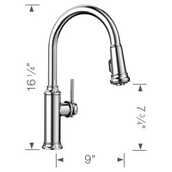 Empressa High Arc Pull-Down Dual-Spray Kitchen Faucet - Chrome, 442501