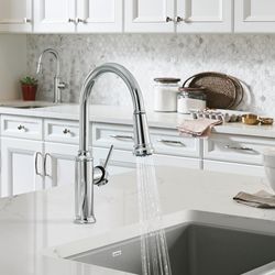 Empressa High Arc Pull-Down Dual-Spray Kitchen Faucet - Chrome, 442501