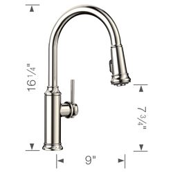 Empressa High Arc Pull-Down Dual-Spray Kitchen Faucet (Polished Nickel)