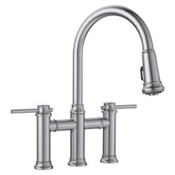 Empressa Pull-Down Dual-Spray Bridge Faucet - PVD Steel, 442505