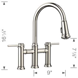 Empressa Pull-Down Dual-Spray Bridge Faucet - Polished Nickel, 442506