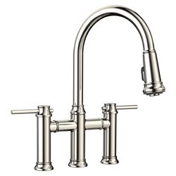 Empressa Pull-Down Dual-Spray Bridge Faucet - Polished Nickel, 442506