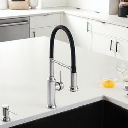 Empressa Semi-Pro Pull-Down Dual-Spray Kitchen Faucet - PVD Steel, 442509