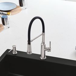 Empressa Semi-Pro Pull-Down Dual-Spray Kitchen Faucet - PVD Steel, 442509