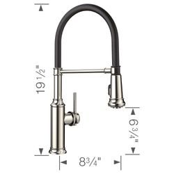 Empressa Semi-Pro Pull-Down Dual-Spray Kitchen Faucet - Polished Nickel, 442510