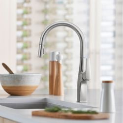 Rivana High-Arc Pull-Down Dual-Spray Kitchen Faucet - PVD Steel, 442678