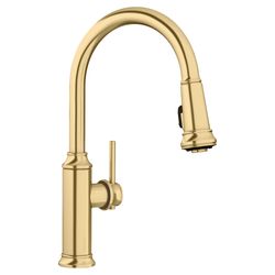 Empressa High Arc Pull-Down Dual-Spray Kitchen Faucet - Satin Gold, 442980