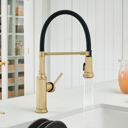 Empressa Semi-Pro Pull-Down Dual-Spray Kitchen Faucet - Satin Gold, 442982