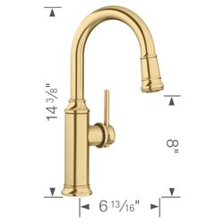 Empressa Pull-Down Bar Faucet - Satin Gold, 442983