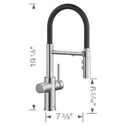 Catris Flexo Filter-Ready Semi-Pro Pull-Down Dual-Spray Kitchen Faucet - PVD Steel, 442991