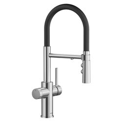 Catris Flexo Filter-Ready Semi-Pro Pull-Down Dual-Spray Kitchen Faucet - PVD Steel, 442991