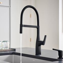 Rivana Semi-Pro Pull-Down Dual-Spray Kitchen Faucet - Matte Black, 443019