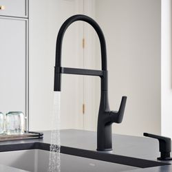 Rivana Semi-Pro Pull-Down Dual-Spray Kitchen Faucet - Matte Black, 443019