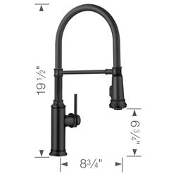 Empressa Semi-Pro Pull-Down Dual-Spray Kitchen Faucet - Matte Black, 443022