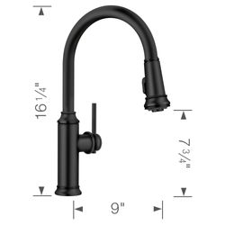 Empressa High Arc Pull-Down Dual-Spray Kitchen Faucet - Matte Black, 443023