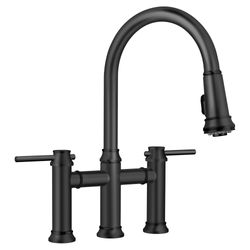 Empressa Pull-Down Dual-Spray Bridge Faucet - Matte Black, 443024