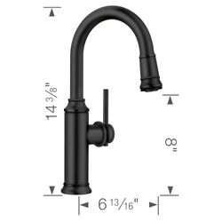 Empressa Pull-Down Bar Faucet - Matte Black, 443025