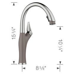 Artona Pull-Down Dual-Spray Kitchen Faucet - PVD Steel/Volcano Gray, 443039