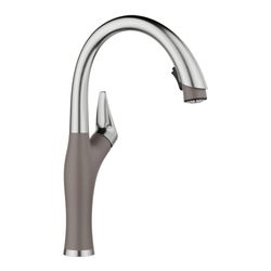 Artona Pull-Down Dual-Spray Kitchen Faucet - PVD Steel/Volcano Gray, 443039