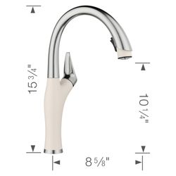 Artona Pull-Down Dual-Spray Kitchen Faucet - PVD Steel/Soft White, 443040