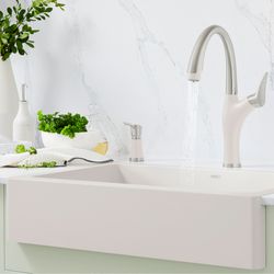 Artona Pull-Down Dual-Spray Kitchen Faucet - PVD Steel/Soft White, 443040