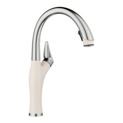 Artona Pull-Down Dual-Spray Kitchen Faucet - PVD Steel/Soft White, 443040