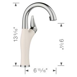 Artona Pull-Down Dual-Spray Bar Faucet - PVD Steel/Soft White, 443041