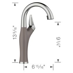 Artona Pull-Down Dual-Spray Bar Faucet - PVD Steel/Volcano Gray, 443042