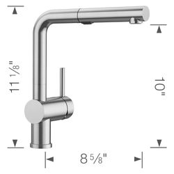 Linus Low Arc Pull-Out Dual-Spray Kitchen Faucet - PVD Steel, 526366