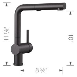 Linus Low Arc Pull-Out Dual-Spray Kitchen Faucet - Anthracite, 526367