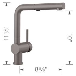 Linus Low Arc Pull-Out Dual-Spray Kitchen Faucet - Metallic Gray, 526370