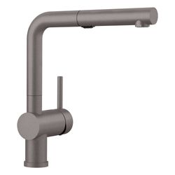 Linus Low Arc Pull-Out Dual-Spray Kitchen Faucet - Metallic Gray, 526370