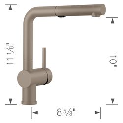 Linus Low Arc Pull-Out Dual-Spray Kitchen Faucet - Truffle, 526371