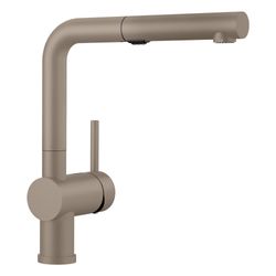 Linus Low Arc Pull-Out Dual-Spray Kitchen Faucet - Truffle, 526371