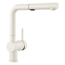 Linus Low Arc Pull-Out Dual-Spray Kitchen Faucet (White)