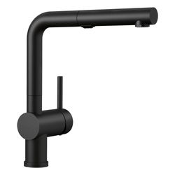 Linus Low Arc Pull-Out Dual-Spray Kitchen Faucet (Coal Black)