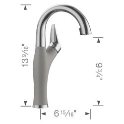 Artona Pull-Down Dual-Spray Bar Faucet - PVD Steel/Metallic Gray, 526383