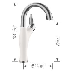 Artona Pull-Down Dual-Spray Bar Faucet - PVD Steel/White, 526386