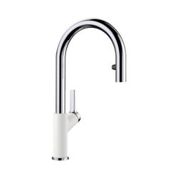 Urbena Pull-Down Dual-Spray Kitchen Faucet - Chrome/White, 526391