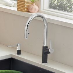 Urbena Pull-Down Dual-Spray Kitchen Faucet - Chrome/Anthracite, 526392