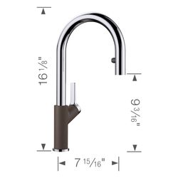 Urbena Pull-Down Dual-Spray Kitchen Faucet - Chrome/Café, 526394